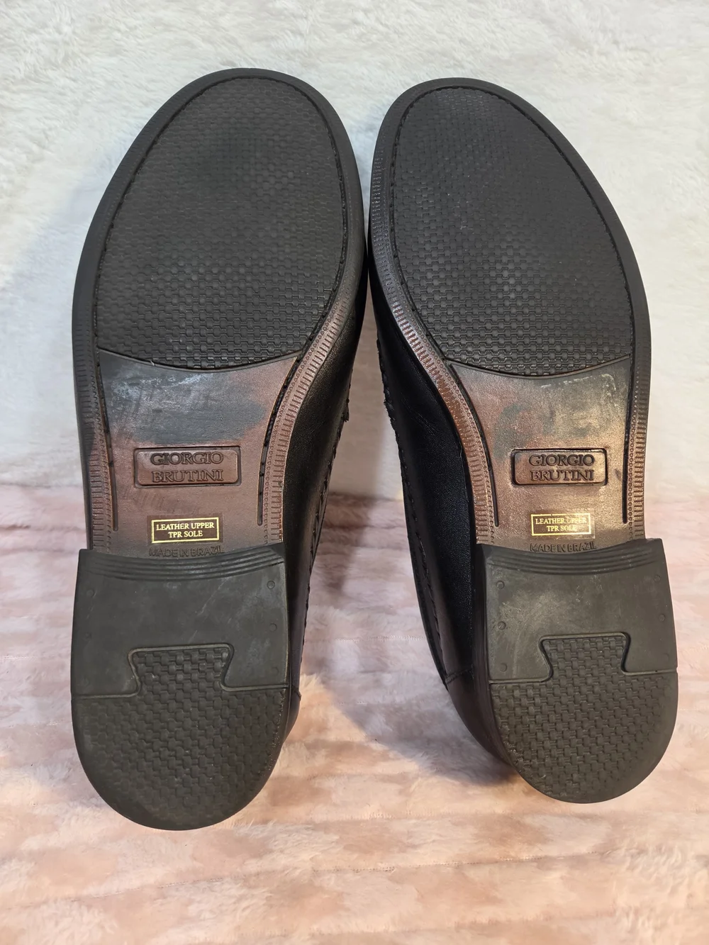Giorgio Brutini Men’s Black Woven Leather Tassel Loafers